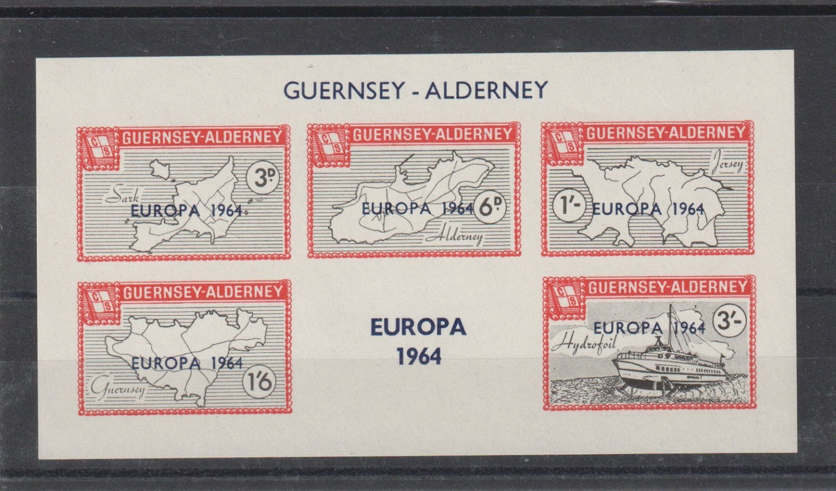Guernsey-Alderney Commodore : Europa 1964 Mini Sheet IMPERF - MNH