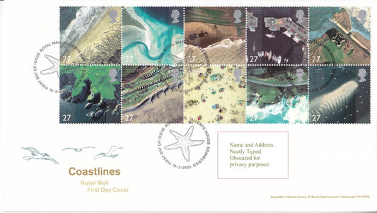 GB 2002 - Coastlines - FDC