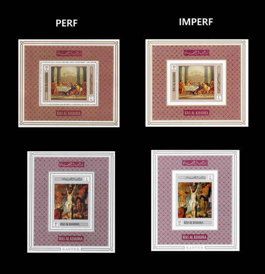 1970 Ras Al Khaimah - Easter Mini Sheets - Mi-Bl. 149 A/B + 150 A/B - MNH