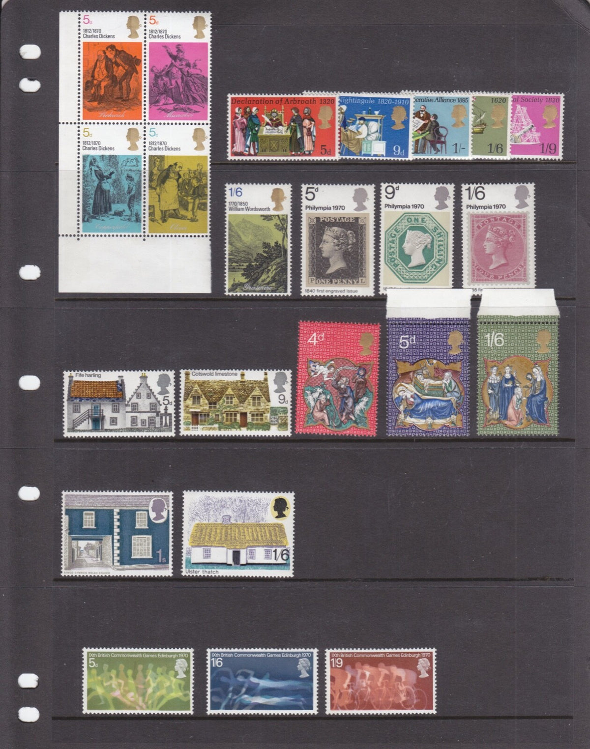 GB 1970 Commemorative Issues Year Set  - SG 778-814 - MNH
