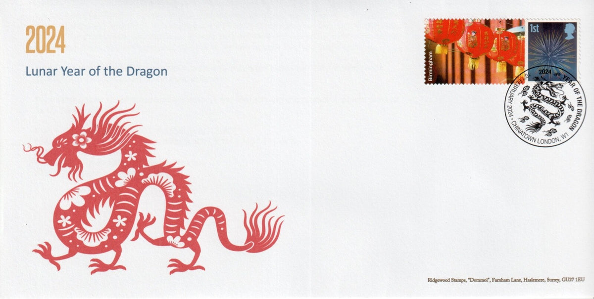 GB 2024 - Year of the Dragon - Smilers/ Special Hand stamp Commemorative Covers