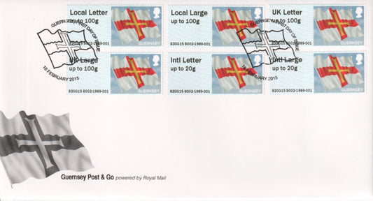 2015 Guernsey - Post & Go - Guernsey Flags - FDC