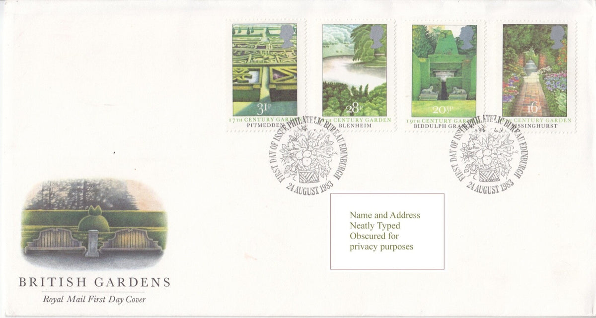 GB 1983 - British Gardens - Royal Mail FDC