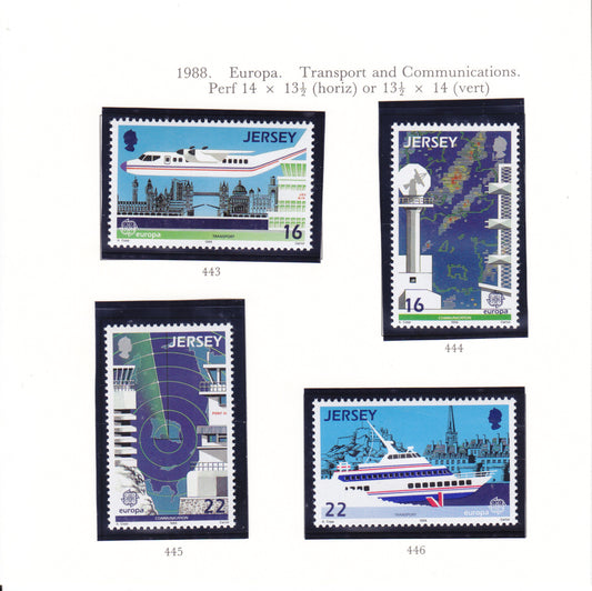 Jersey 1988 - EUROPA transport and Communications  - SG 443-446 - MNH