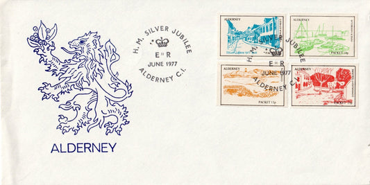1977 Alderney Packet  Service - Silver Jubilee of HM Queen Elizabeth II - FDC