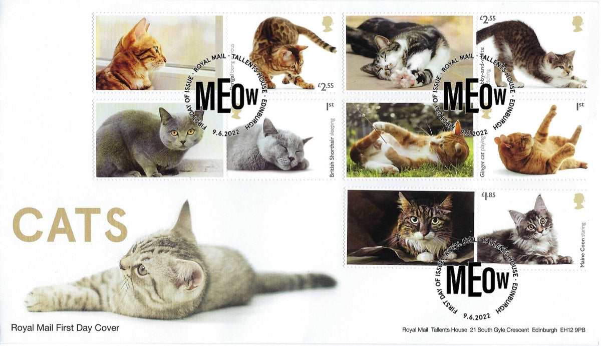 GB 2022  CATS -  Smilers / Collectors Sheet - First Day Covers (2) GS-143/LS-141