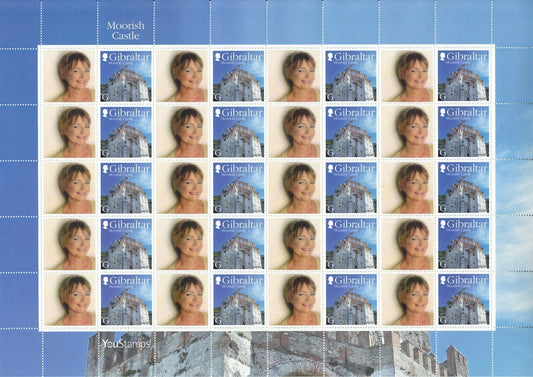 2015 Gibraltar - Personalised Smiler / Stamp Sheet  "Moorish Castle"  : 20 x G