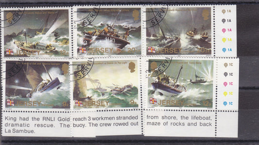 Jersey 1986 - Jersey Lifeboats (1st Issue) - SG 334-339 - Fine Used - Full Gum