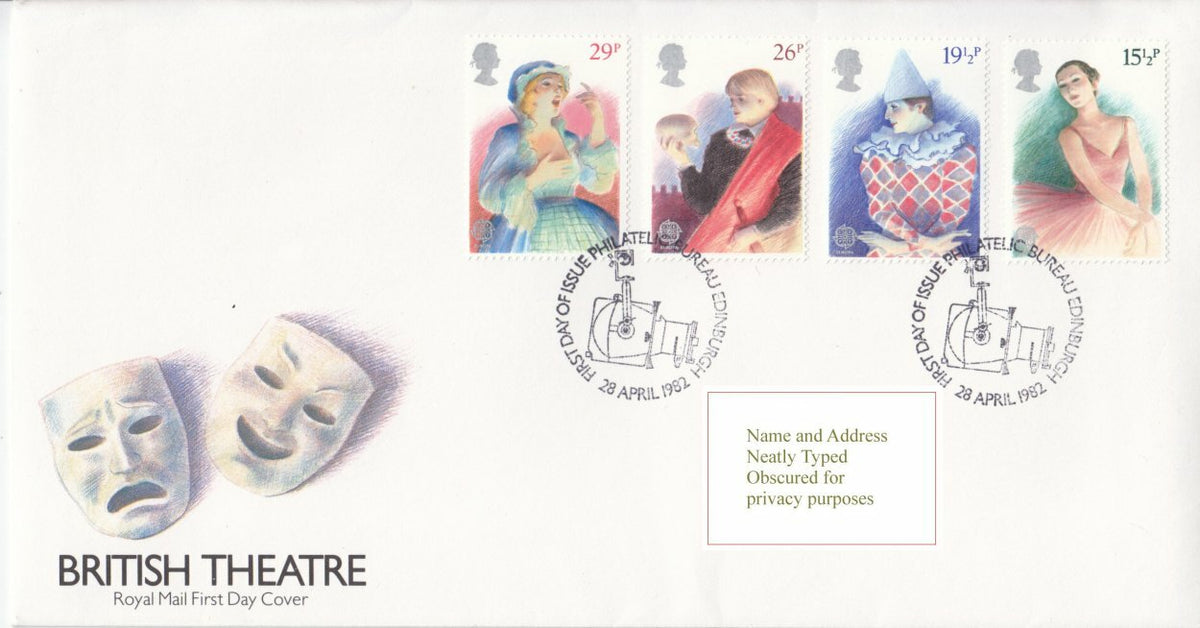 GB 1982 - British Theatre - Royal Mail FDC