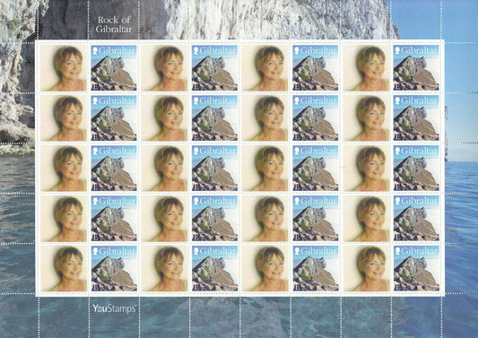 2015 Gibraltar - Personalised Smiler/Stamp Sheet  "Rock of Gibraltar"  : 20 x E