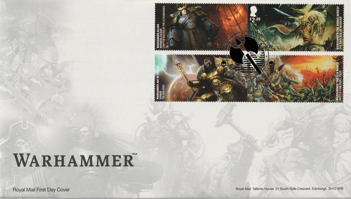 GB 2023  Warhammer Collector / Smilers Sheet First Day Covers (4)