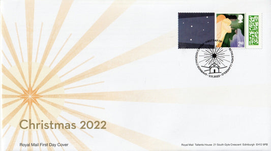 GB 2022 - Christmas 2nd class Smilers Stamp/Label (litho) on Royal Mail FDC