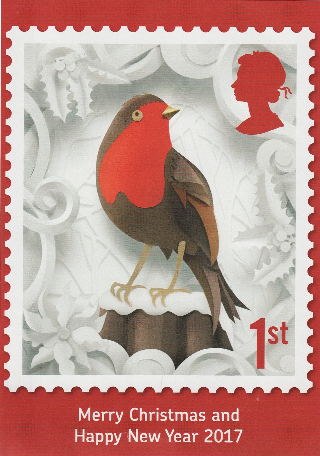 GB - Royal Mail 2016 Staff Christmas Card with 25 x 1st Xmas - Matrix Intact