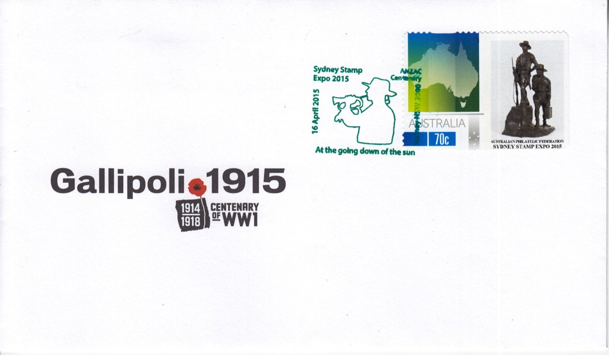 Australia 2015 - Sydney Stamp Expo Gallipoli Centenary P-Stamp Cover with SHS