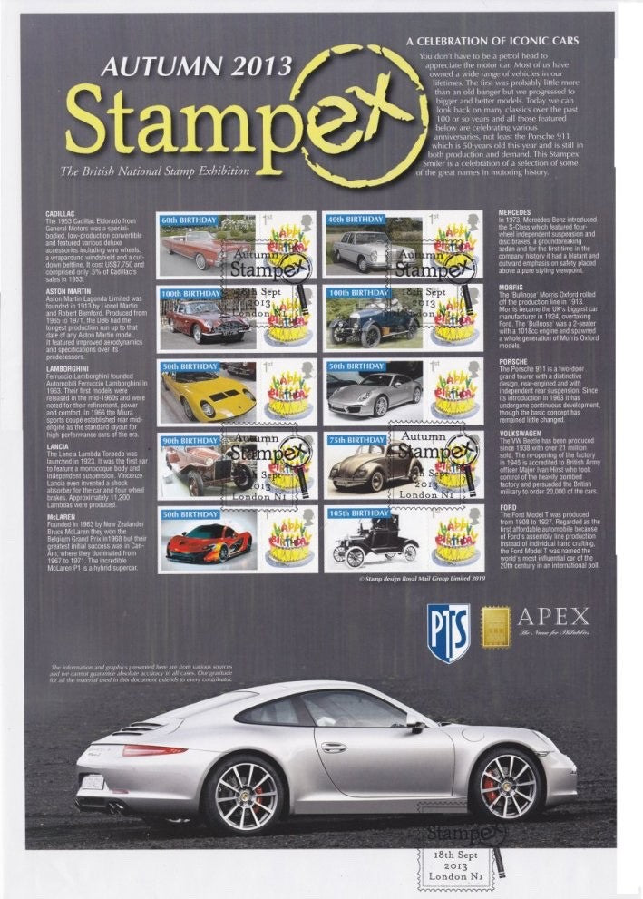 STAMPEX A4 Smilers stamp sheet FDCs - Multiple Choice from Dropdown Menu