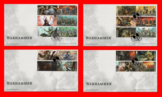 GB 2023  Warhammer Collector / Smilers Sheet First Day Covers (4)
