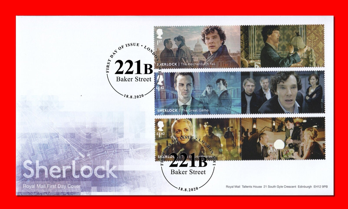 GB 2020 - Sherlock Generic Smilers/Collector Sheet - Set of 4 FDC's  - SG-LS126