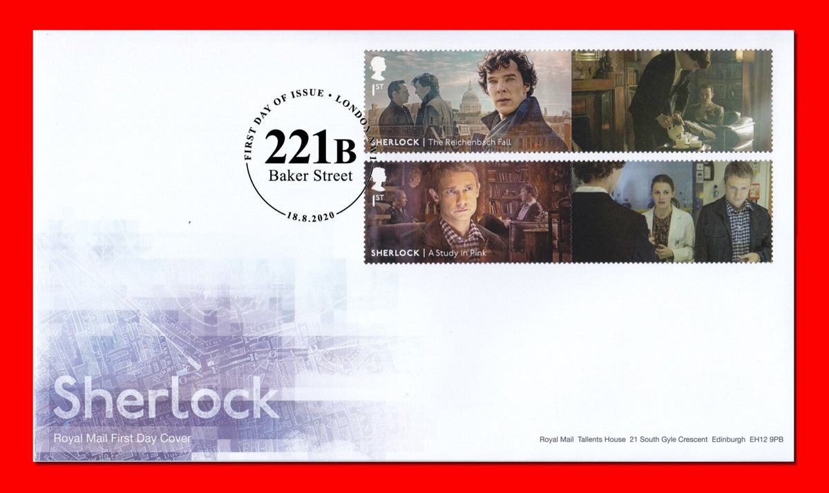 GB 2020 - Sherlock Generic Smilers/Collector Sheet - Set of 4 FDC's  - SG-LS126