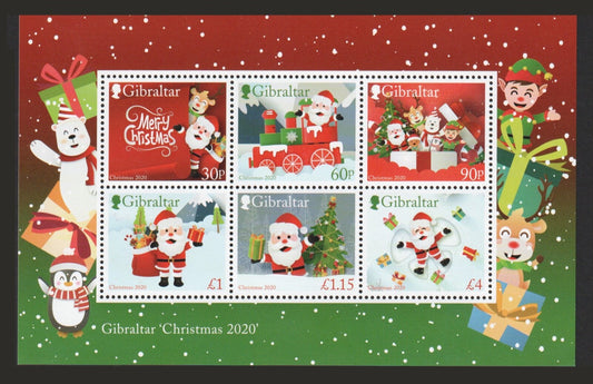 2020 Gibraltar - Christmas Mini Sheet : Set of 6 - UMM / MNH