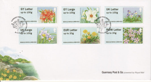 2018 Guernsey - Post & Go - Guernsey Bailiwick Flowers - FDC