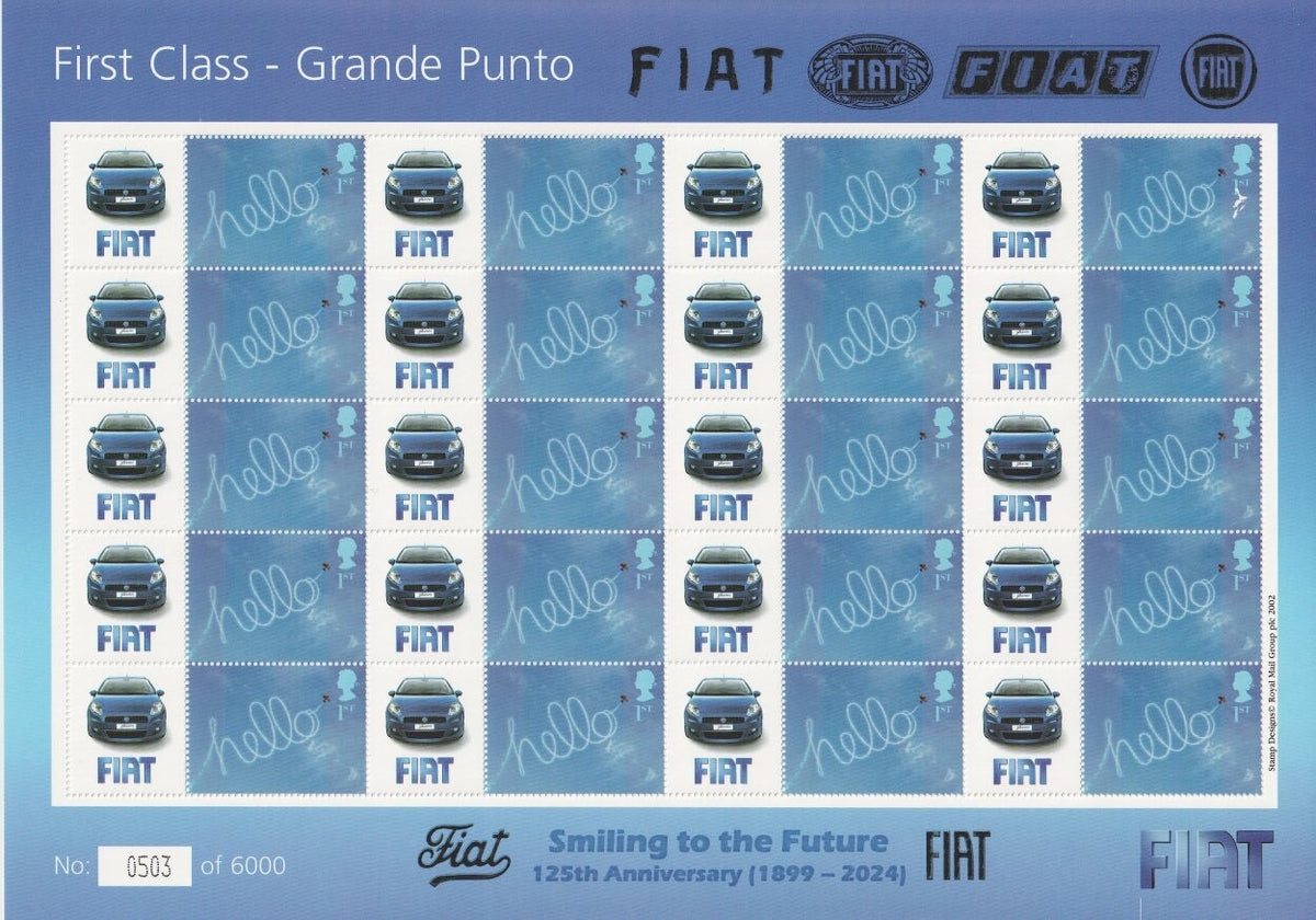 GB 2006 - Fiat - 125th Anniversary (1899-2024) Smilers Sheet Overprint BC-096b
