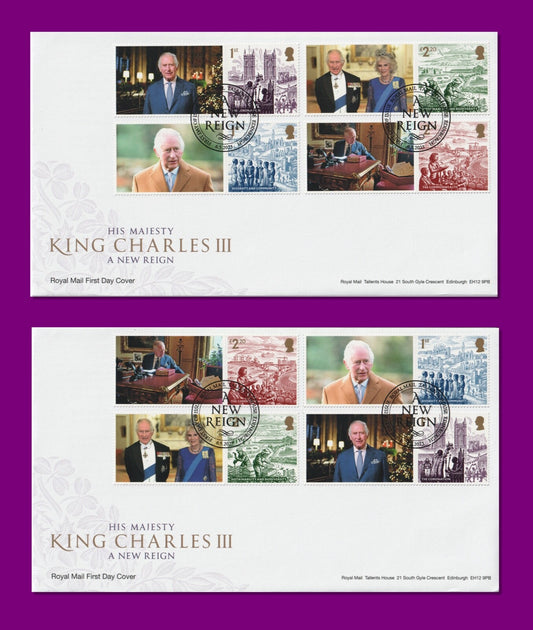 GB 2023  A New Reign Collector / Smilers Sheet First Day Covers (2)
