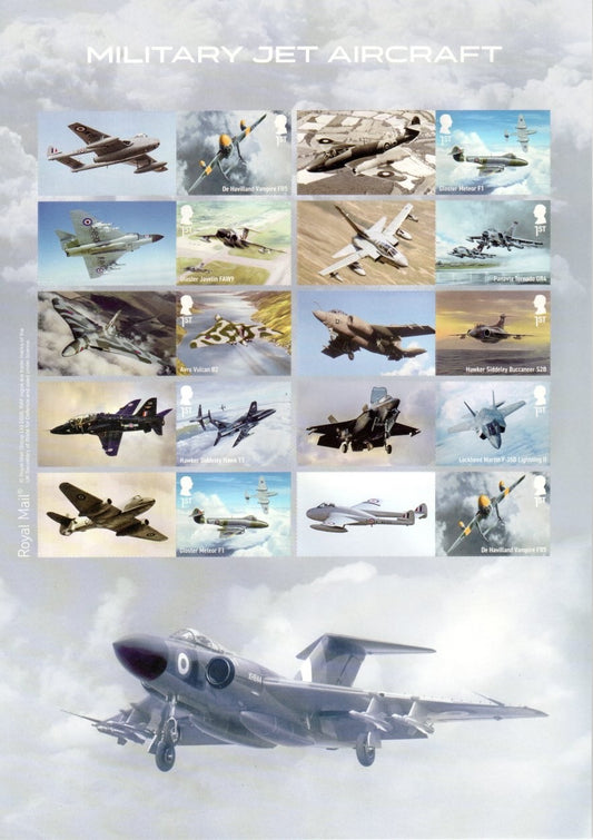 GB 2026 - Military Jet Aircraft - Smilers/Collector  Sheet - Cat ref. GS190 MNH