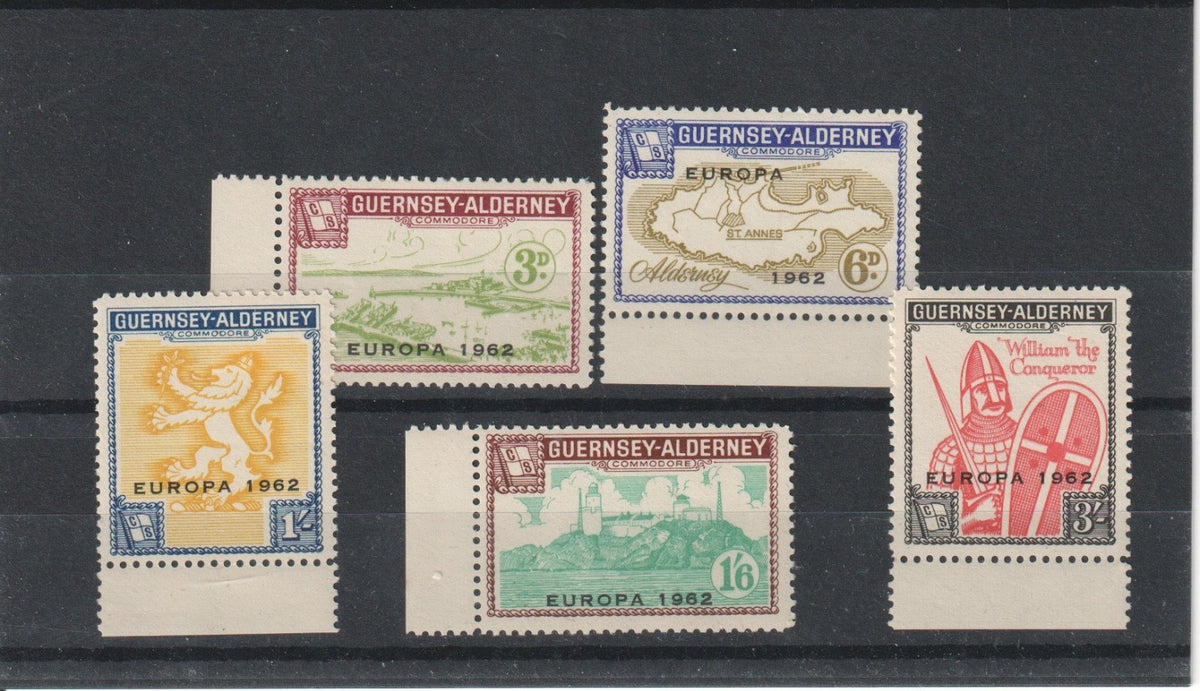 Guernsey-Alderney Commodore : Europa 1962 set marginal MNH