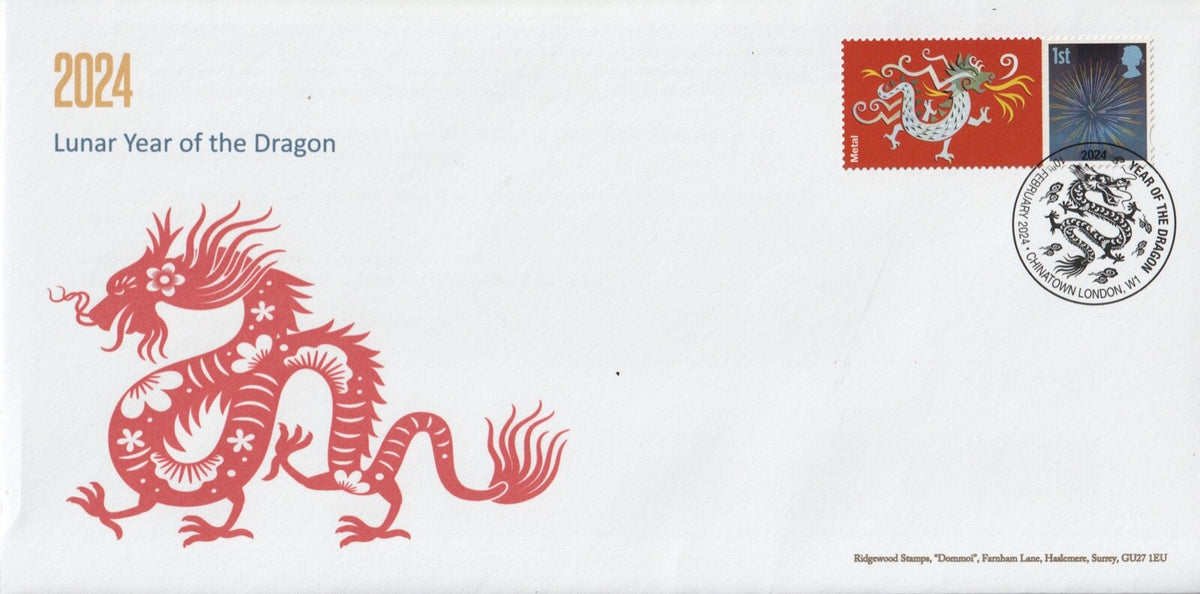 GB 2024 - Year of the Dragon - Smilers/ Special Hand stamp Commemorative Covers