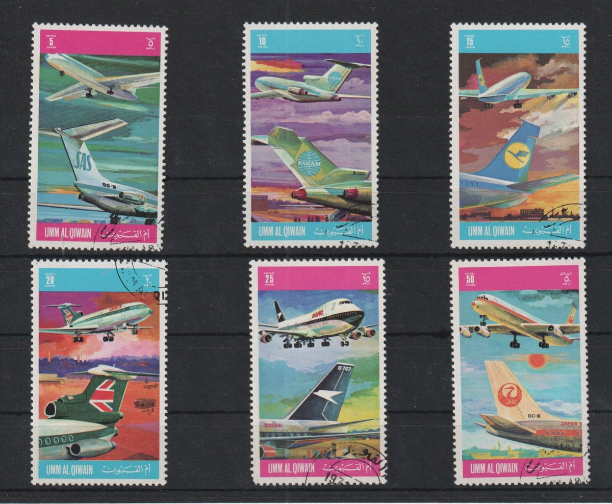 1972 Umm Al Qiwain,  Mi-603A-6608A: International Airlines - Perf.  Set  USED