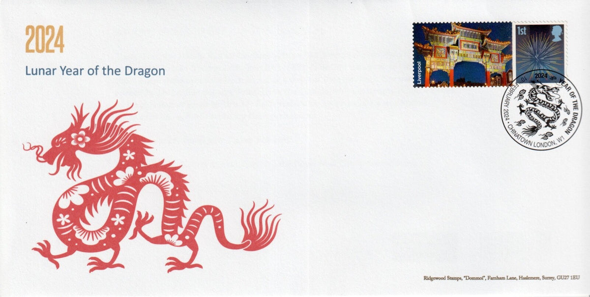 GB 2024 - Year of the Dragon - Smilers/ Special Hand stamp Commemorative Covers