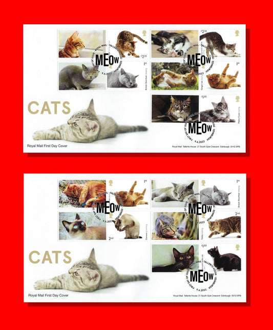 GB 2022  CATS -  Smilers / Collectors Sheet - First Day Covers (2) GS-143/LS-141