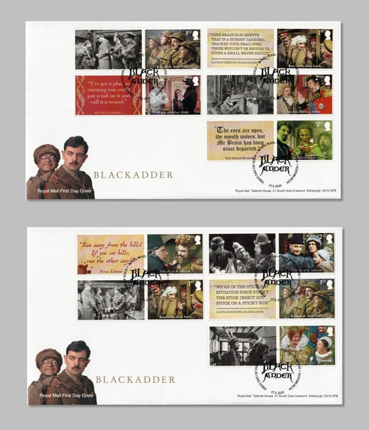 GB 2023 - Blackadder Smilers/Collector Sheet - Set of 2 FDC's  SG-LS150/GS152