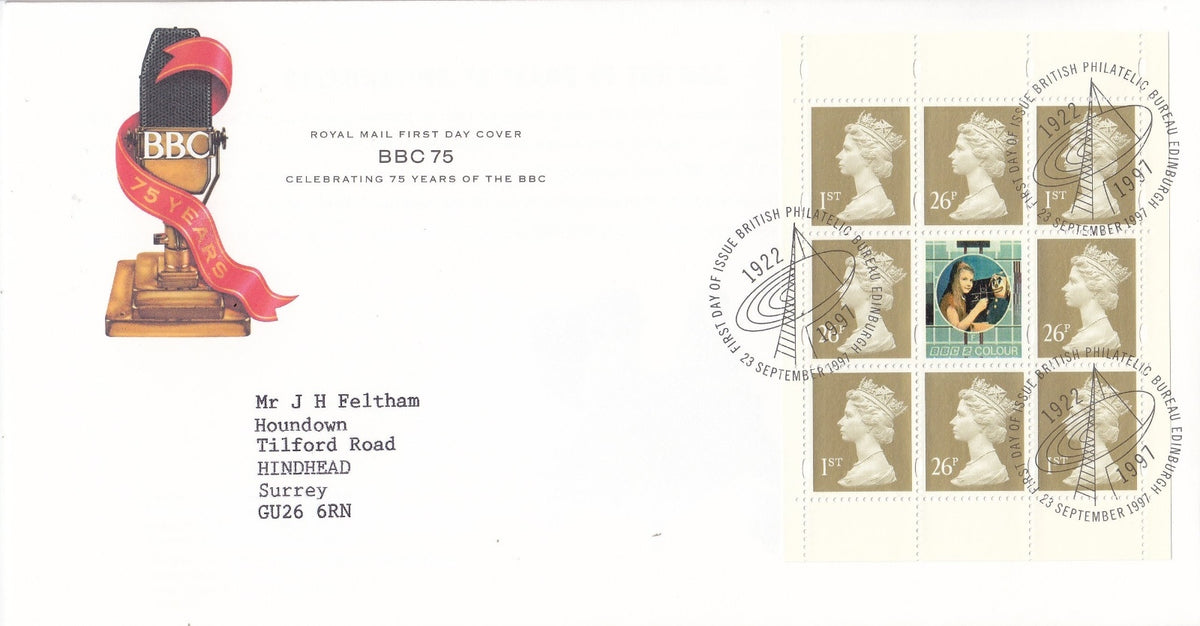 GB 1997 BBC 75th Anniversary Prestige Booklet Pane FDC