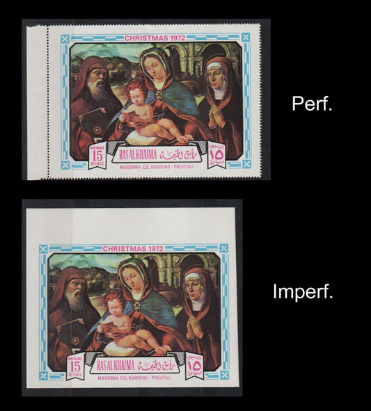 1972  Ras Al Khaimah - Christmas Paintings - Mi-893A+B - Perf./Imperf. - MNH