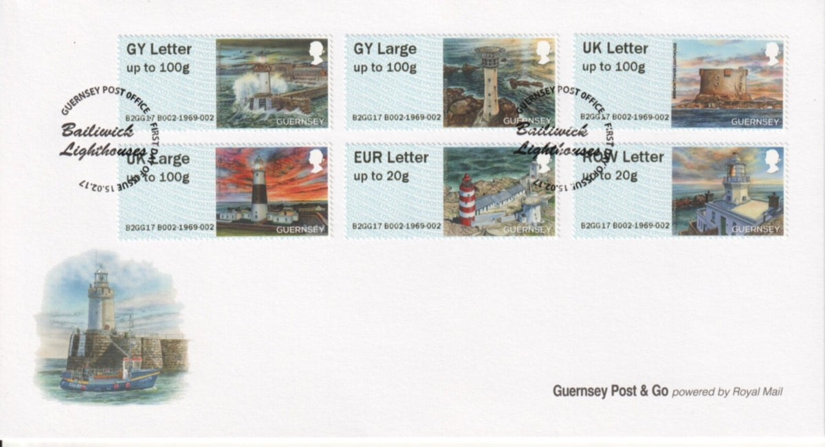 2017 Guernsey - Post & Go - Guernsey Bailiwick Lighthouses - FDC