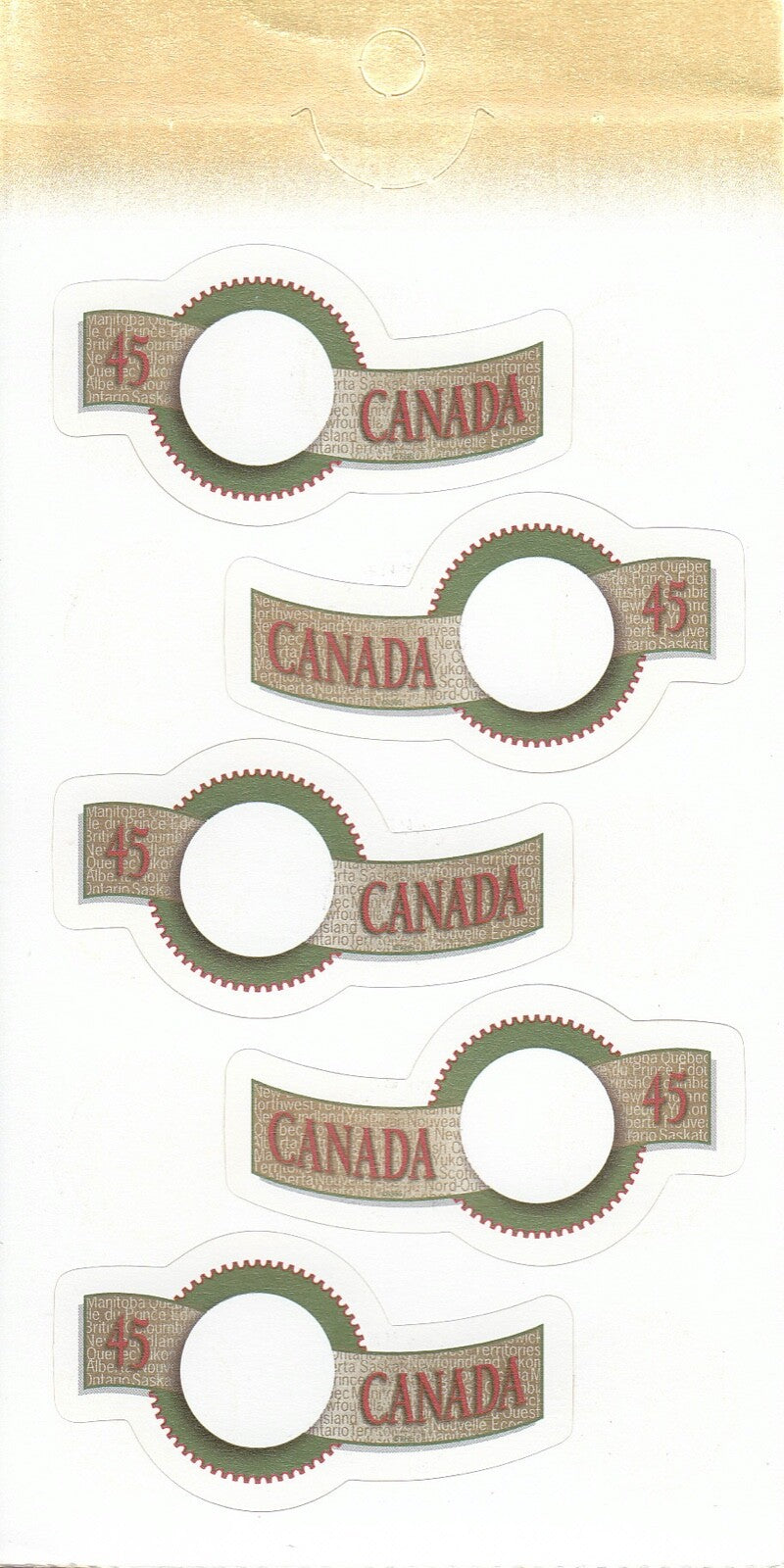 Canada 1995 - Self Adhesive Greetings Booklet 10 x 45c - SG-1569 with stickers