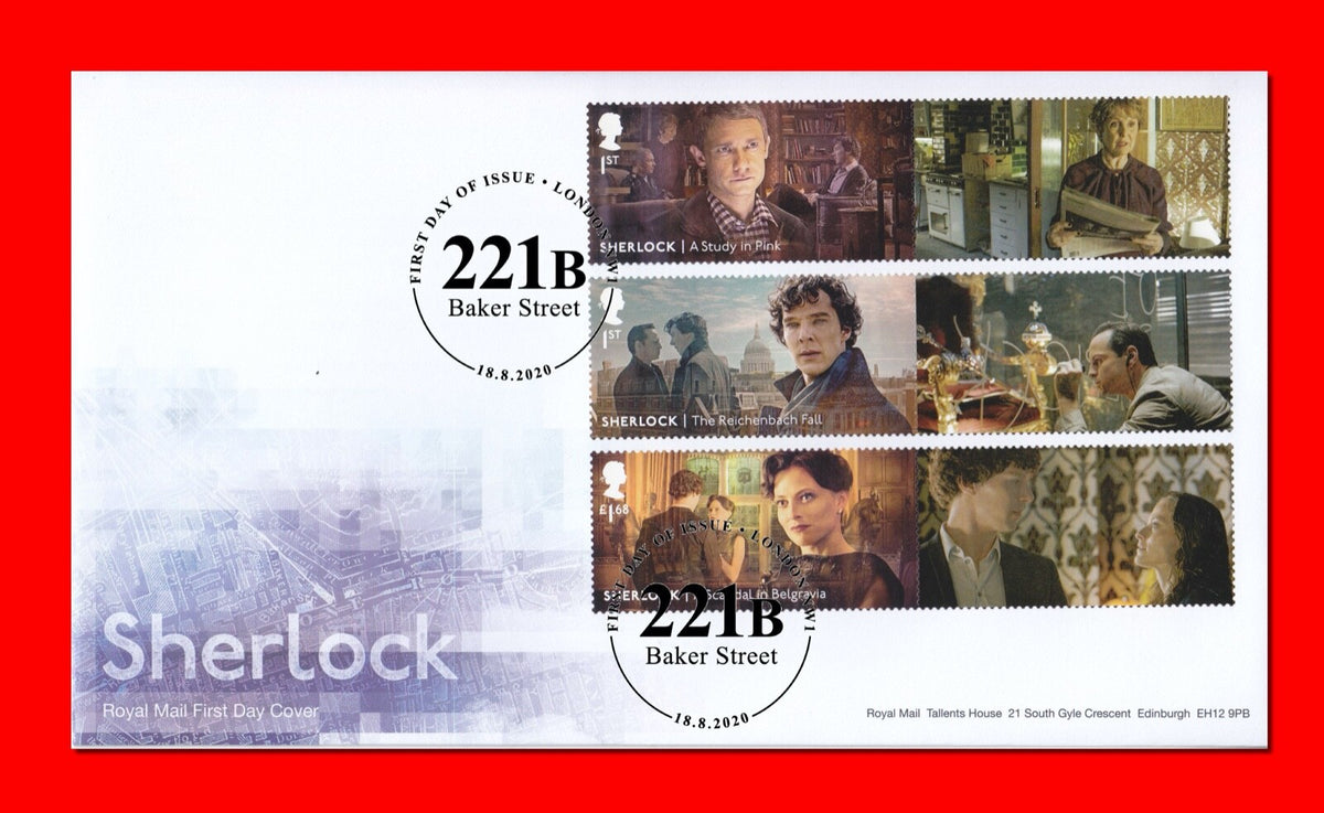 GB 2020 - Sherlock Generic Smilers/Collector Sheet - Set of 4 FDC's  - SG-LS126