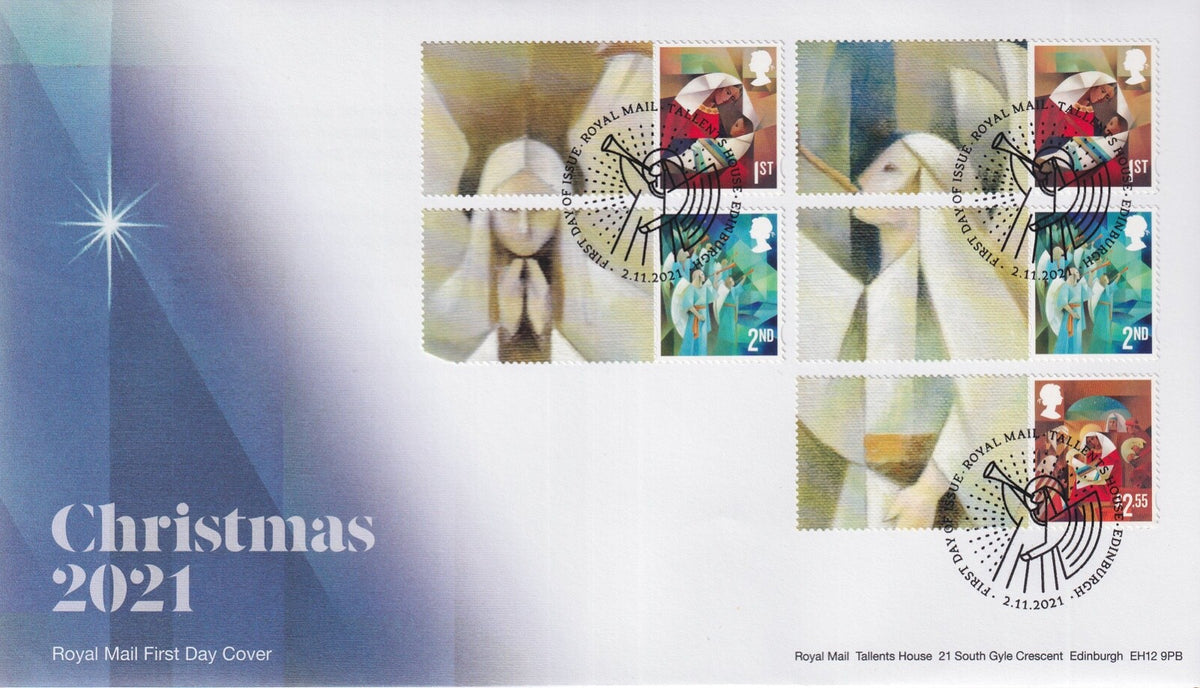 GB 2021 - Christmas 2021 Smilers on 4 x FDC - all 20 stamps/labels
