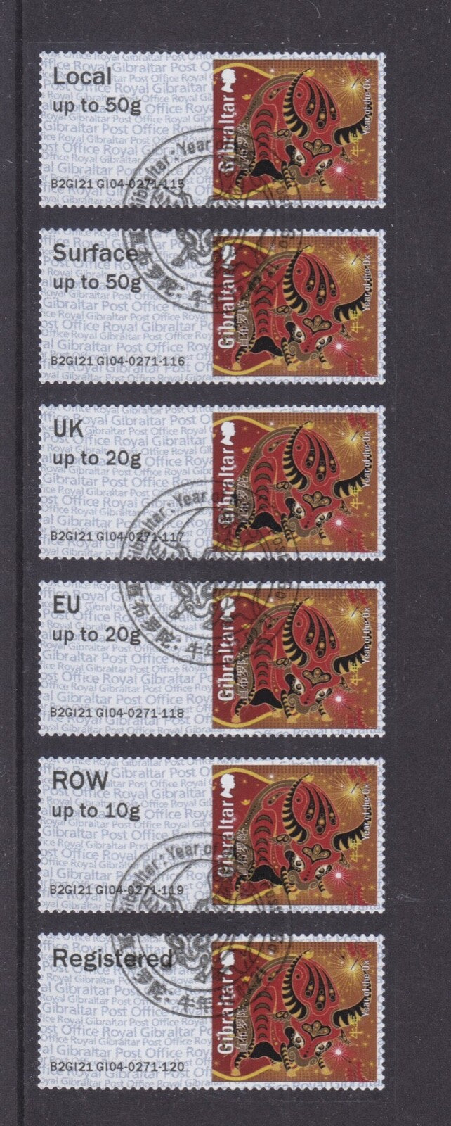 2021 Gibraltar  - Post & Go - Year of the Dog CTO  - B2GI21 GI04 - CTO FDI