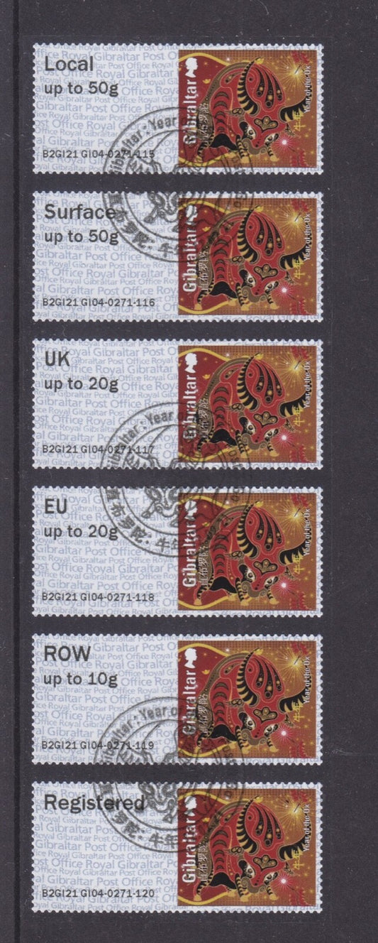 2021 Gibraltar  - Post & Go - Year of the Dog CTO  - B2GI21 GI04 - CTO FDI
