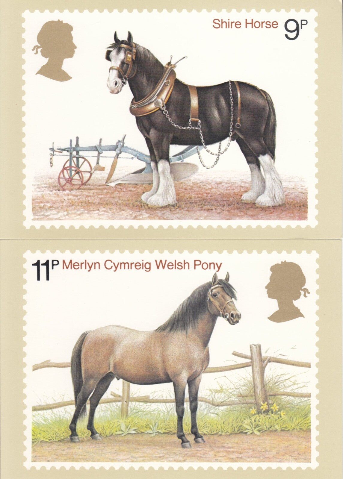 GB 1978 - Thoroughbred Horses Post Card x 4  Ref: PHQ 30