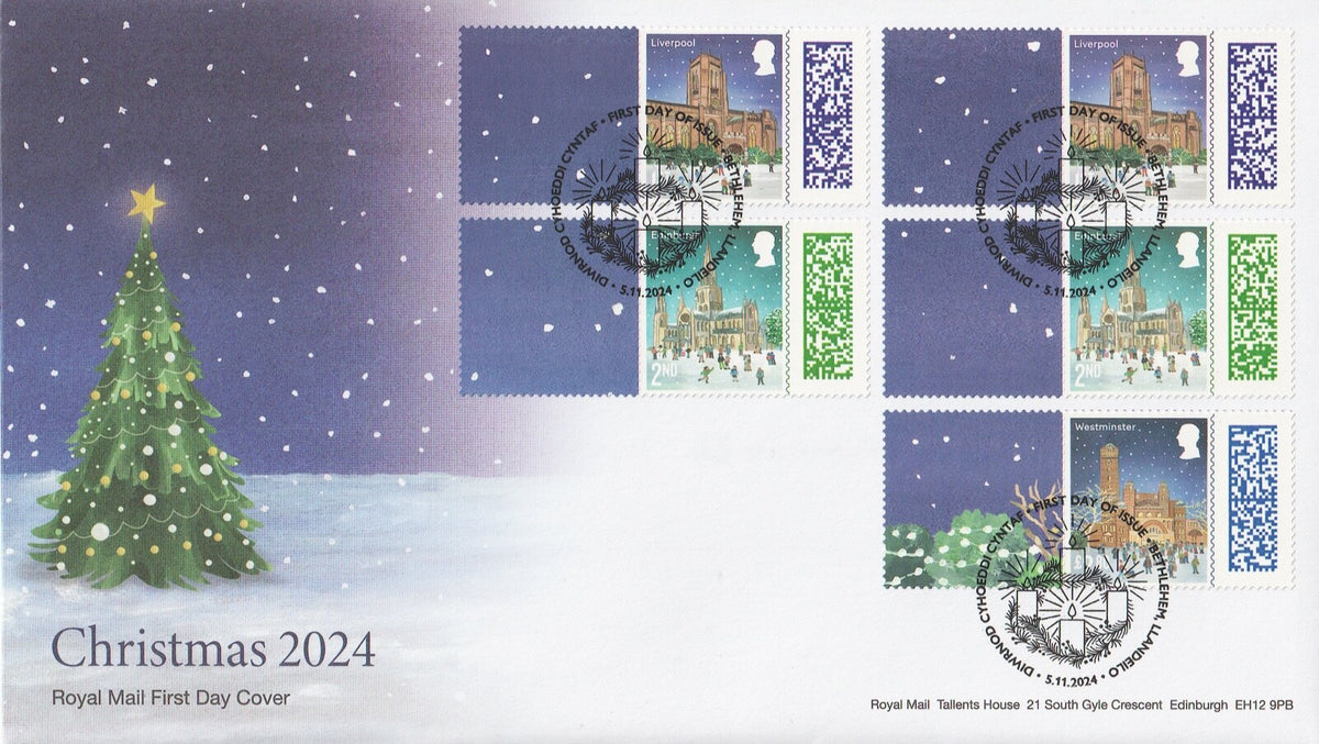 GB 2024  Christmas Smilers / Collector Sheet set of 4 FDC's - GS-168/LS-166