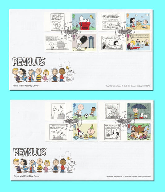 GB 2025 - Peanuts Collector / Smilers  Sheet FDC's (2) - GS176/LS174
