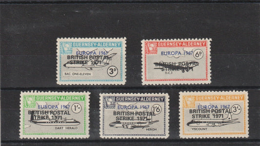 Guernsey-Alderney  : Europa 1967 o/p BRITISH POSTAL STRIKE 1971 -  set  MNH