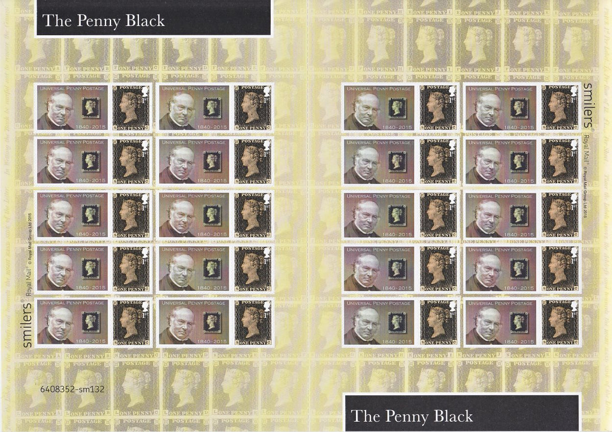 GB 2015 - Customised Penny Black Smilers Sheet - CS-055