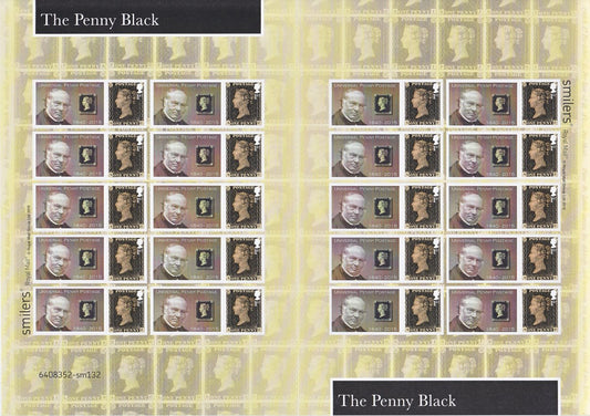 GB 2015 - Customised Penny Black Smilers Sheet - CS-055
