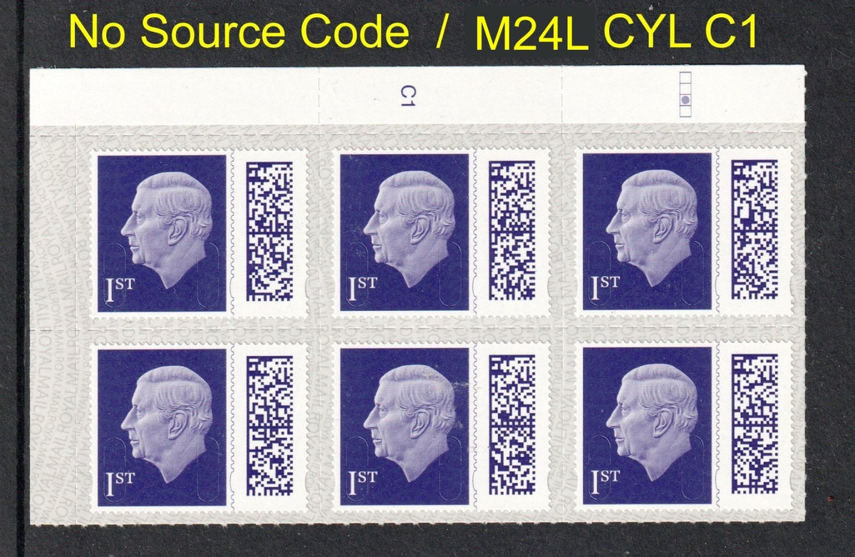GB 2024 - 1st Barcoded KC III Ex Counter Sheets  -  M24L Date Code CYL BLOCK