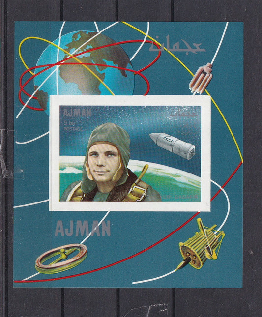 Ajman 1968 - Apollo 7 / Yuri Gagarin Deluxe Mini Sheet Mi-333 - MNH IMPERF