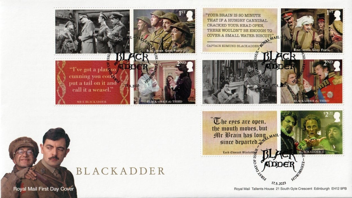 GB 2023 - Blackadder Smilers/Collector Sheet - Set of 2 FDC's  SG-LS150/GS152